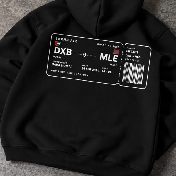 Custom Boarding Pass Hoodie